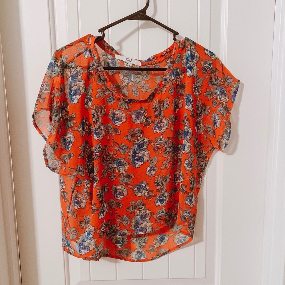 Medium Floral sheer top